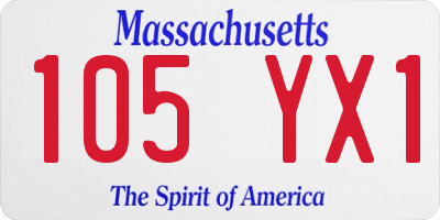 MA license plate 105YX1