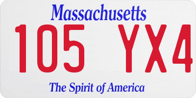 MA license plate 105YX4