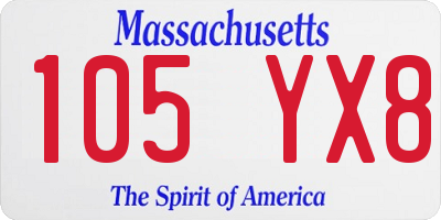 MA license plate 105YX8