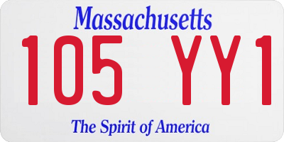 MA license plate 105YY1
