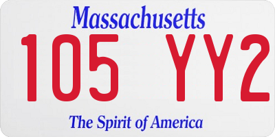 MA license plate 105YY2