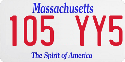 MA license plate 105YY5
