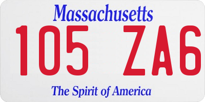 MA license plate 105ZA6