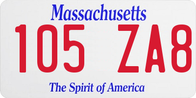 MA license plate 105ZA8