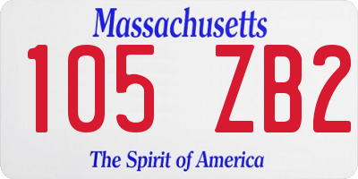 MA license plate 105ZB2