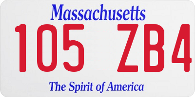 MA license plate 105ZB4