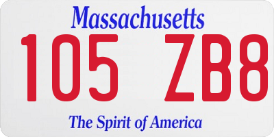 MA license plate 105ZB8