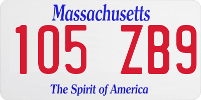 MA license plate 105ZB9