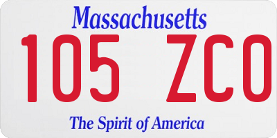 MA license plate 105ZC0