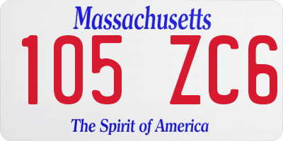 MA license plate 105ZC6