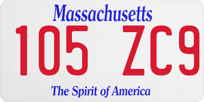 MA license plate 105ZC9