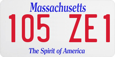 MA license plate 105ZE1