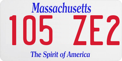 MA license plate 105ZE2