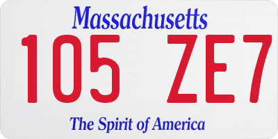 MA license plate 105ZE7