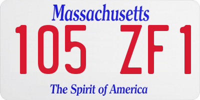 MA license plate 105ZF1