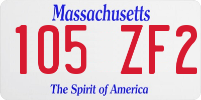 MA license plate 105ZF2