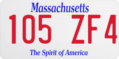 MA license plate 105ZF4