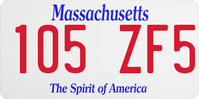 MA license plate 105ZF5