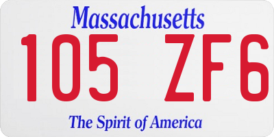 MA license plate 105ZF6