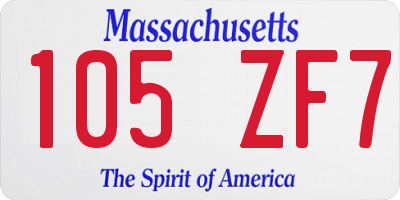 MA license plate 105ZF7
