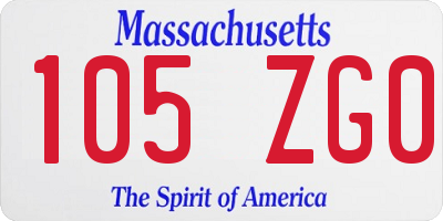 MA license plate 105ZG0