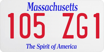 MA license plate 105ZG1