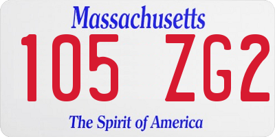 MA license plate 105ZG2
