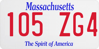 MA license plate 105ZG4