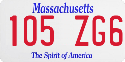 MA license plate 105ZG6