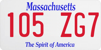 MA license plate 105ZG7