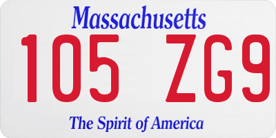 MA license plate 105ZG9