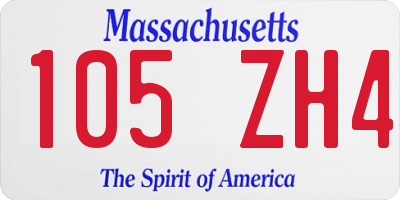 MA license plate 105ZH4