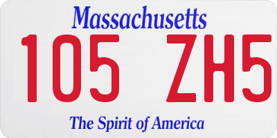 MA license plate 105ZH5