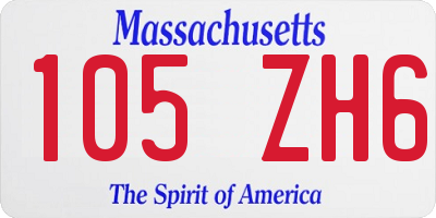 MA license plate 105ZH6