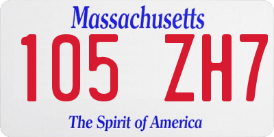 MA license plate 105ZH7