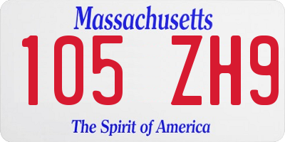 MA license plate 105ZH9