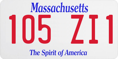 MA license plate 105ZI1