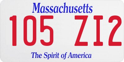 MA license plate 105ZI2
