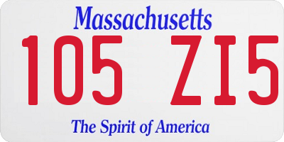 MA license plate 105ZI5