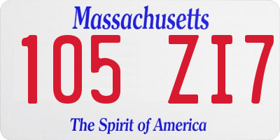 MA license plate 105ZI7