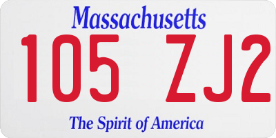 MA license plate 105ZJ2