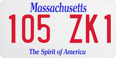MA license plate 105ZK1
