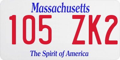 MA license plate 105ZK2