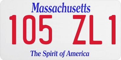 MA license plate 105ZL1