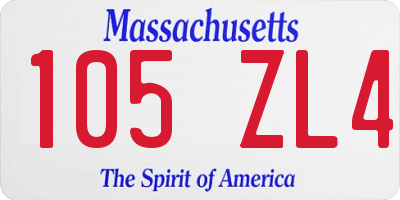 MA license plate 105ZL4