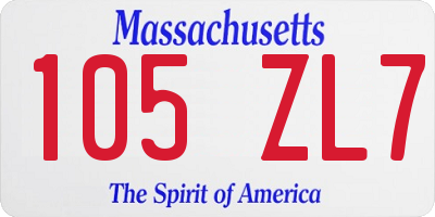 MA license plate 105ZL7