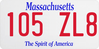 MA license plate 105ZL8
