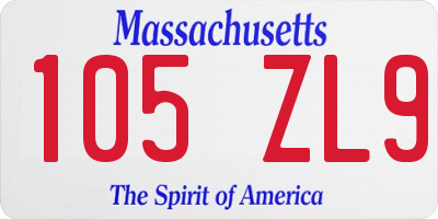 MA license plate 105ZL9