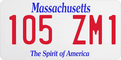 MA license plate 105ZM1