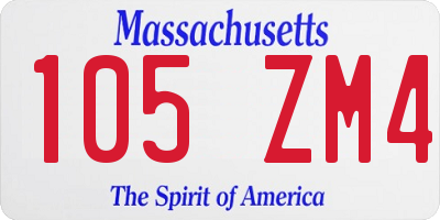 MA license plate 105ZM4